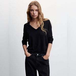 Mango Lucca Black V-Neck Sweater